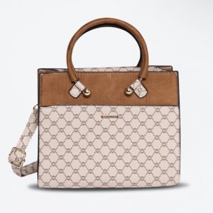 Sac à main Ella H Marron et taupe marque manoukian
