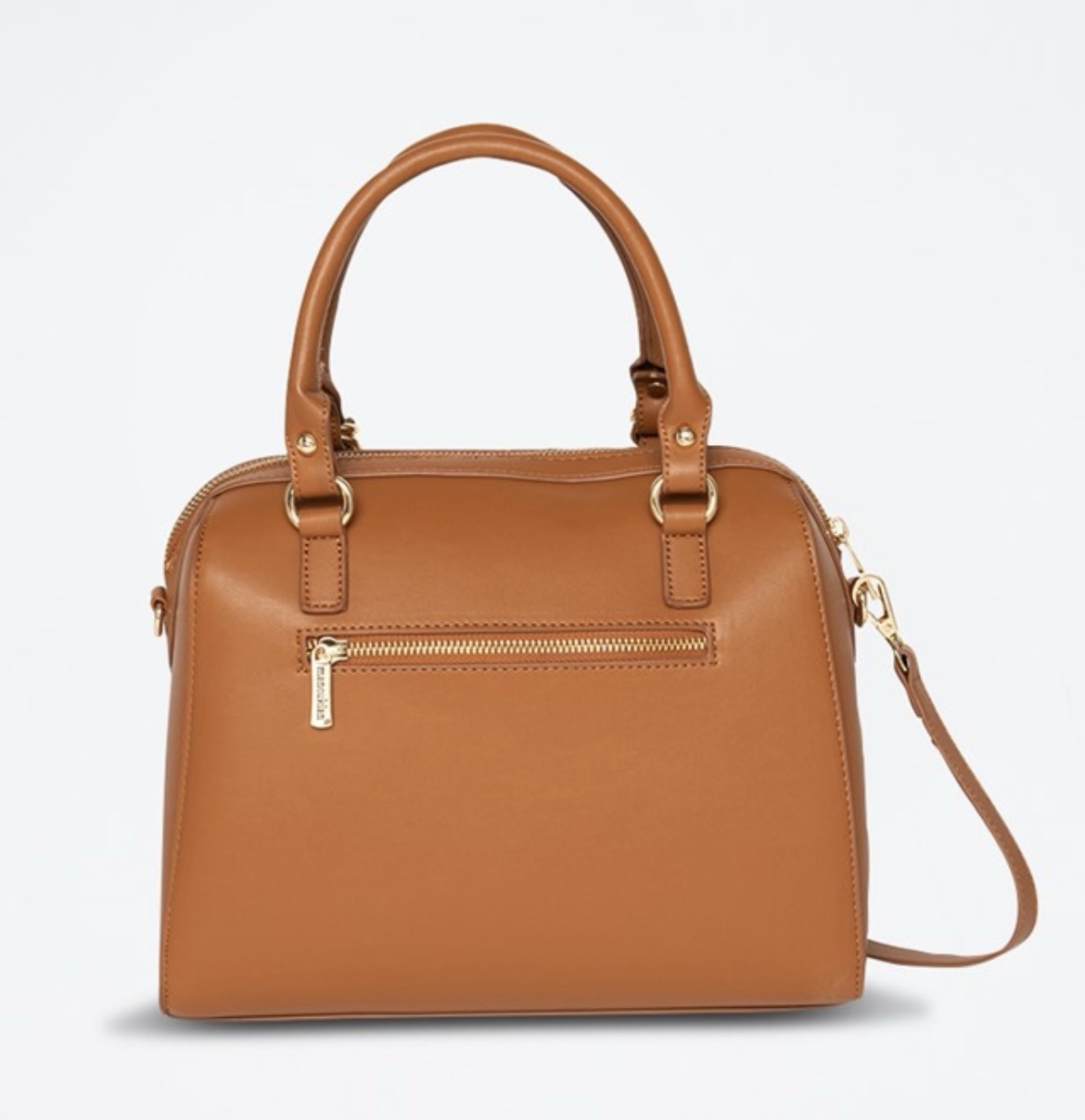 Sac à Main En Cuir Caramel, Taille Moyenne, Fermeture éclair, Porté épaule